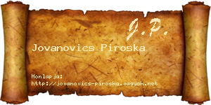 Jovanovics Piroska névjegykártya